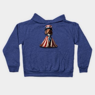 Uncle Sam Dachshund Kids Hoodie